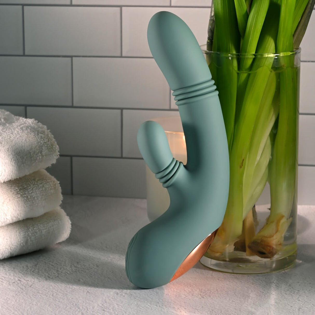 Evolved - Rub Me Tender Rechargeable Rabbit Vibrator (Green) EV1220 CherryAffairs