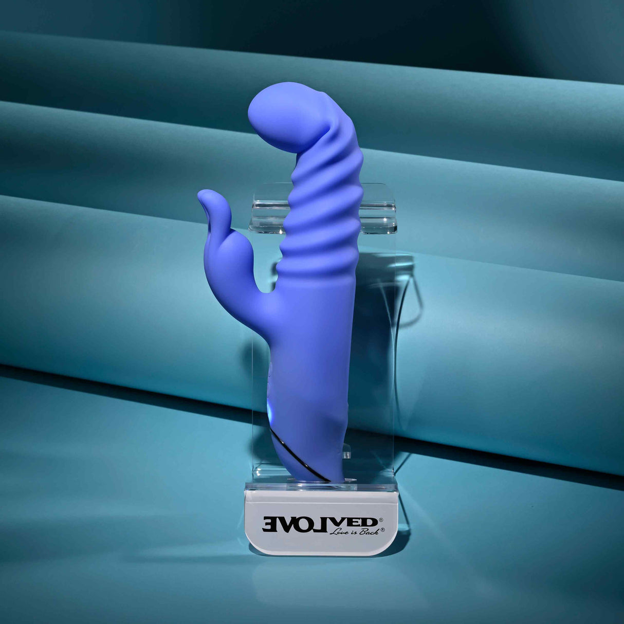Evolved - Penggetar Arnab Boleh Dicas Semula Knock Knock (Biru)