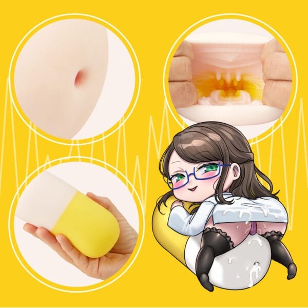 Seiraku Toys - Sarung Zakar Onahole Pil Terlarang Preskripsi Tengah Malam (Hitam)