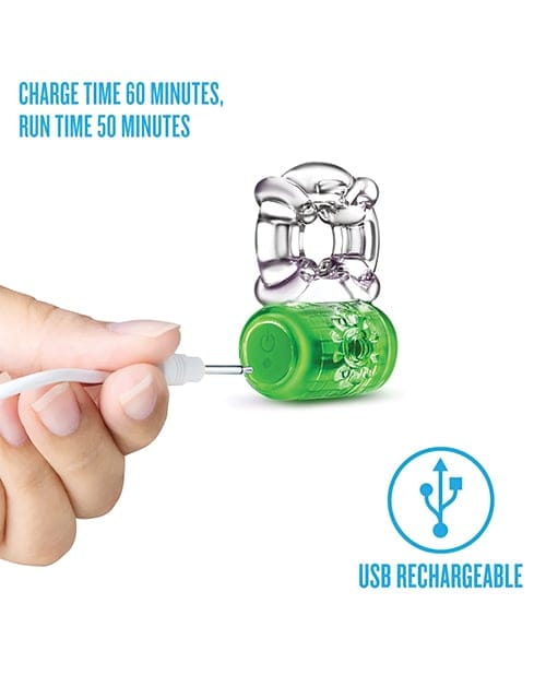 Blush Novelties - Play With Me Pleaser Rechargeable Vibrating Cock Ring CherryAffairs