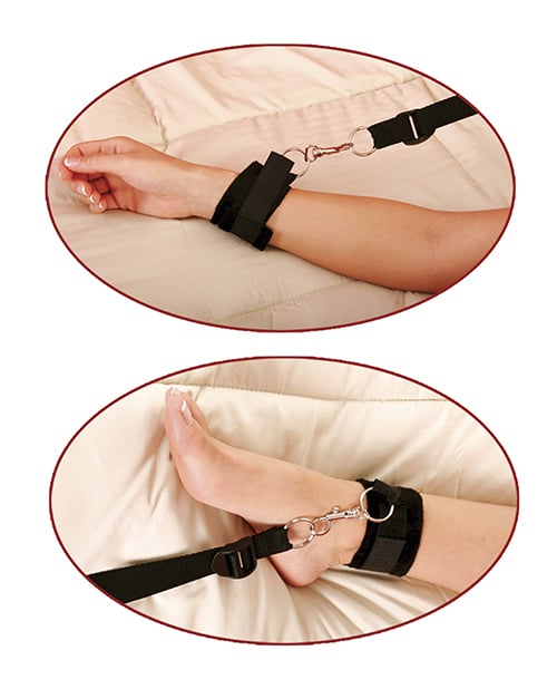 Pipedream - Fetish Fantasy Under Bed Restraint Kit with Four Cuffs (Black) – product view 4