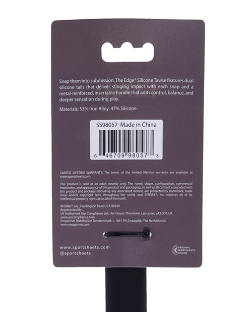 Sportsheets - Edge Silicone Tawse Double Tail Impact Paddle (Black) – product view 7