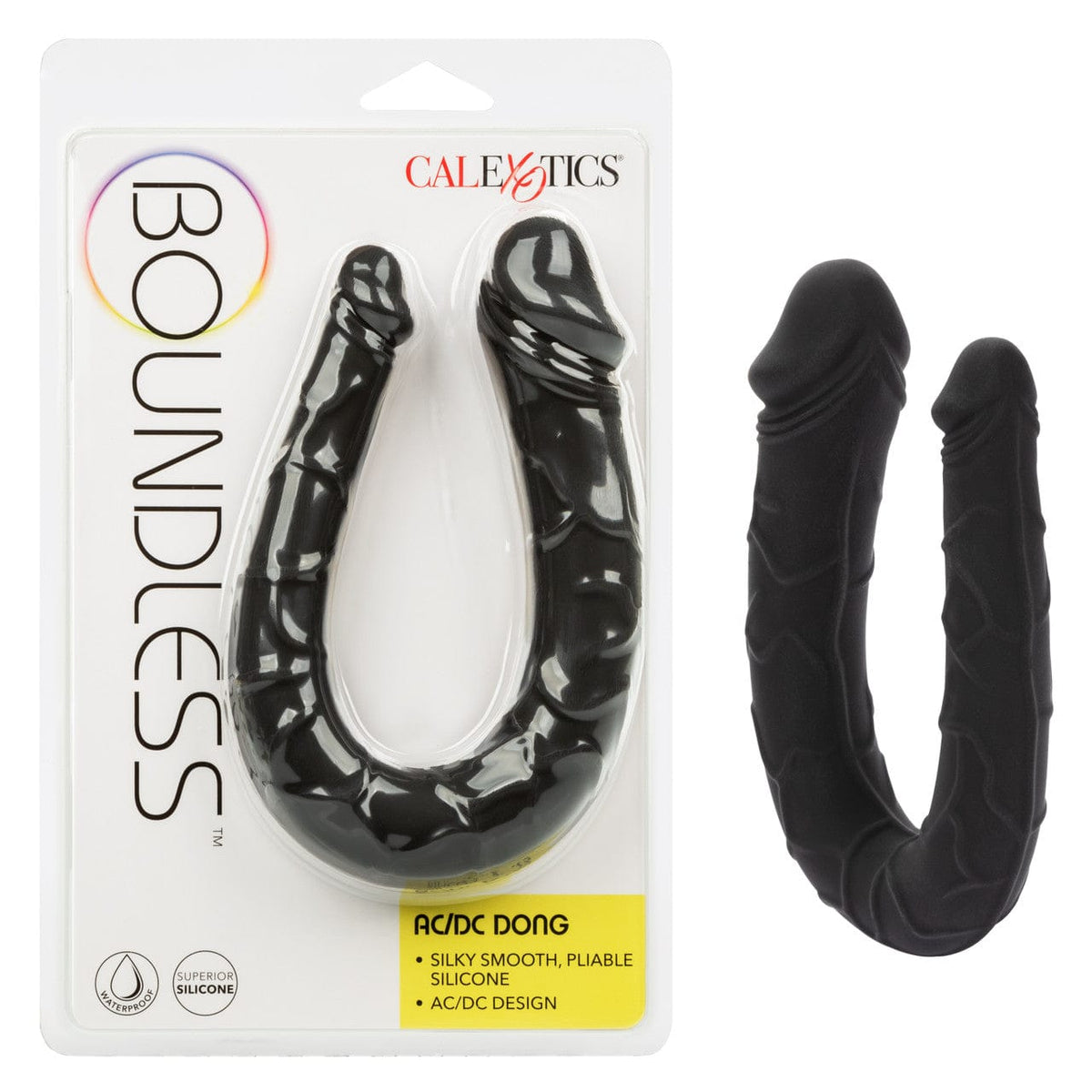 CalExotics - Boundless AC/DC Flexible Double Ended Silicone Dildo (Black) CE2186 CherryAffairs