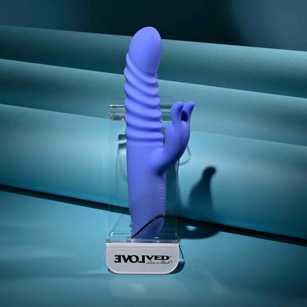 Evolved - Knock Knock Rechargeable Rabbit Vibrator (Blue) EV1219 CherryAffairs