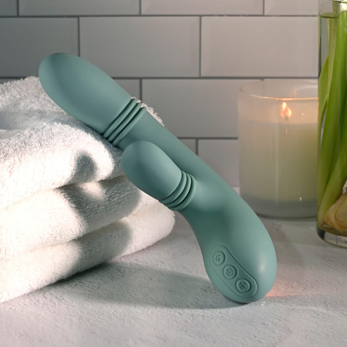 Evolved - Rub Me Tender Rechargeable Rabbit Vibrator (Green) EV1220 CherryAffairs