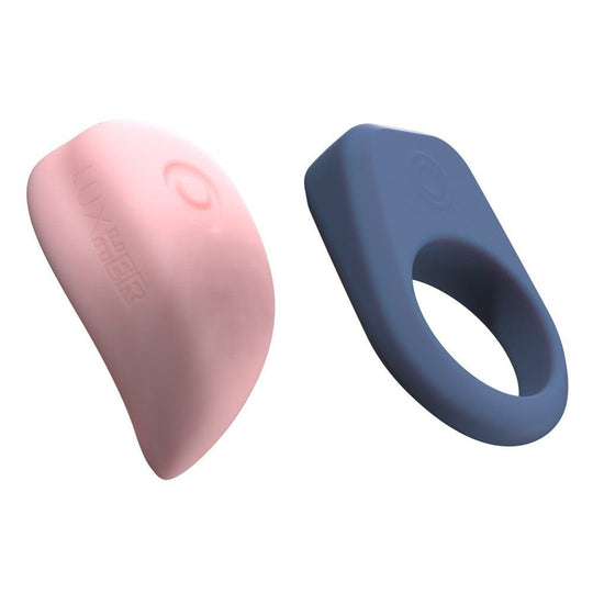 Kiiroo - Luxus Pijat Klitoris Boleh Dikawal Aplikasi Cincin Zakarpenggetar Set Pijat Pasangan (Merah Jambu/Biru)
