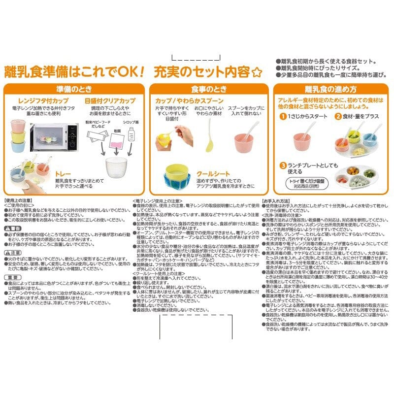 Richell - T.L.I Try Series Baby Food Starter Tableware Set Baby Utensils Set