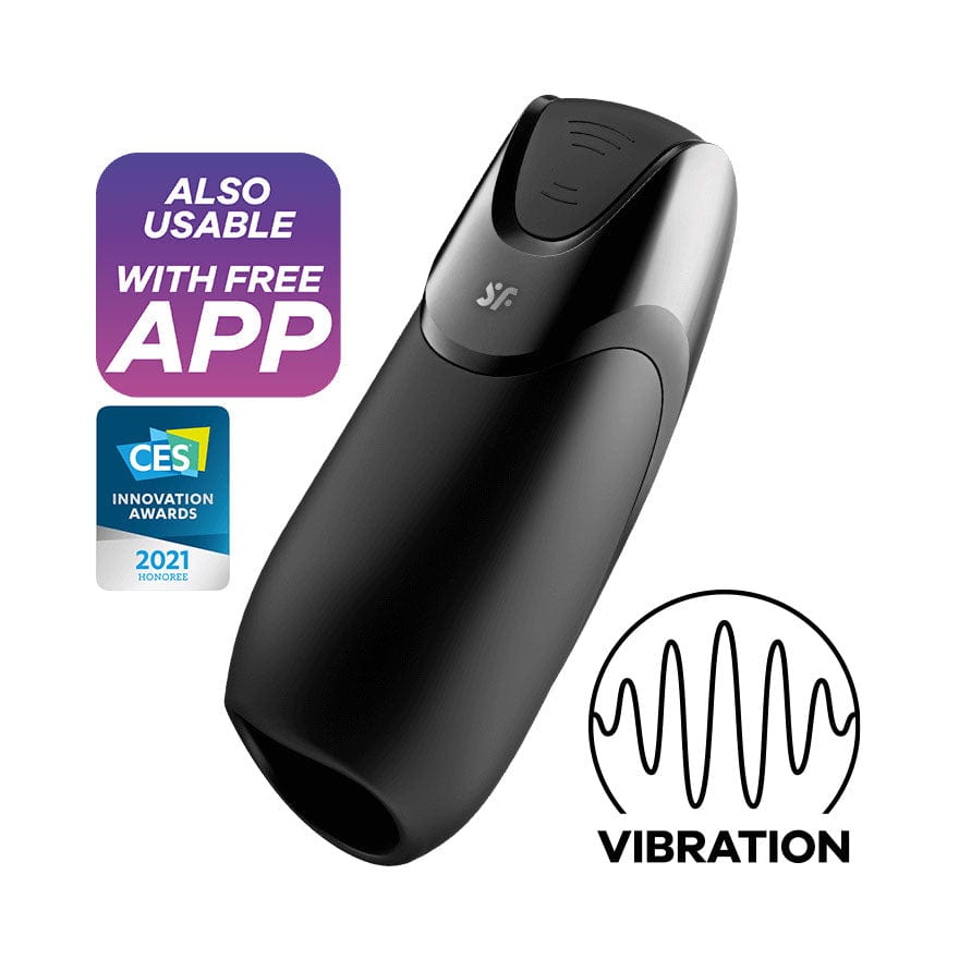 Satisfyer - Men Vibration Plus App-Controlled Stroker Masturbator (Black) Masturbator Soft Stroker (Vibration) Rechargeable