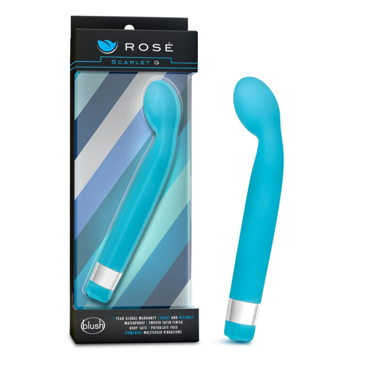 Blush Novelties - Rose Scarlet G Vibrator Blue 735380322625 G Spot Dildo (Vibration) Non Rechargeable