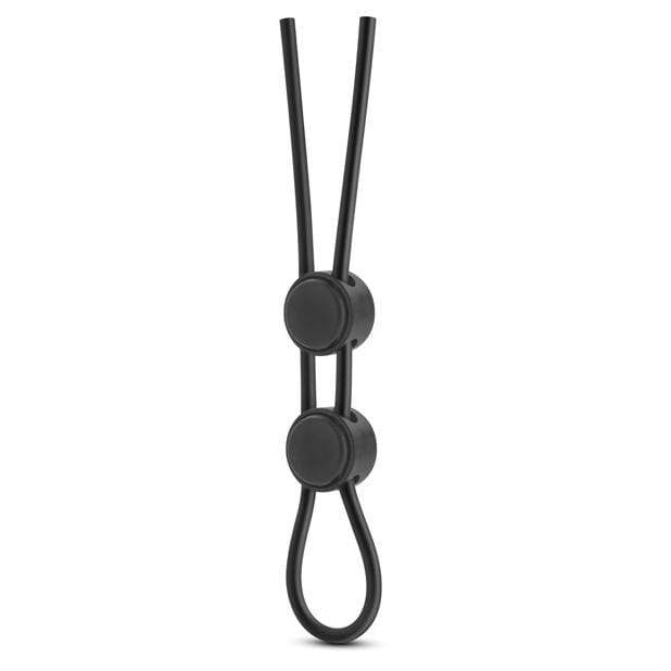 Blush Novelties - Stay Hard Silicone Double Loop Cock Ring (Black) Silicone Cock Ring (Non Vibration)