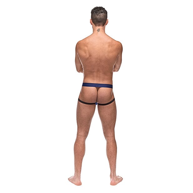Male Power - Diamond Mesh Jock Underwear with Ring S/M (Blue) Gay Pride Underwear