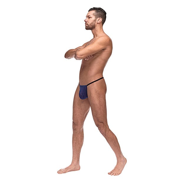 Male Power - Diamond Mesh Posing Strap Underwear O/S (Blue) Gay Pride Underwear