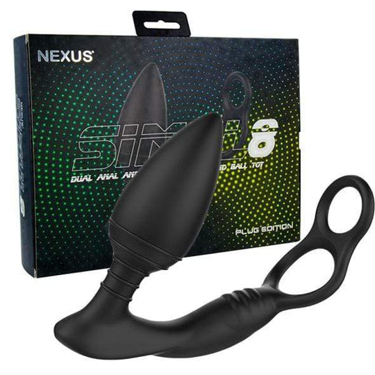 Nexus - Simul8 Plug Edition Mainan Getar Dual Anal dan Bola (Hitam)