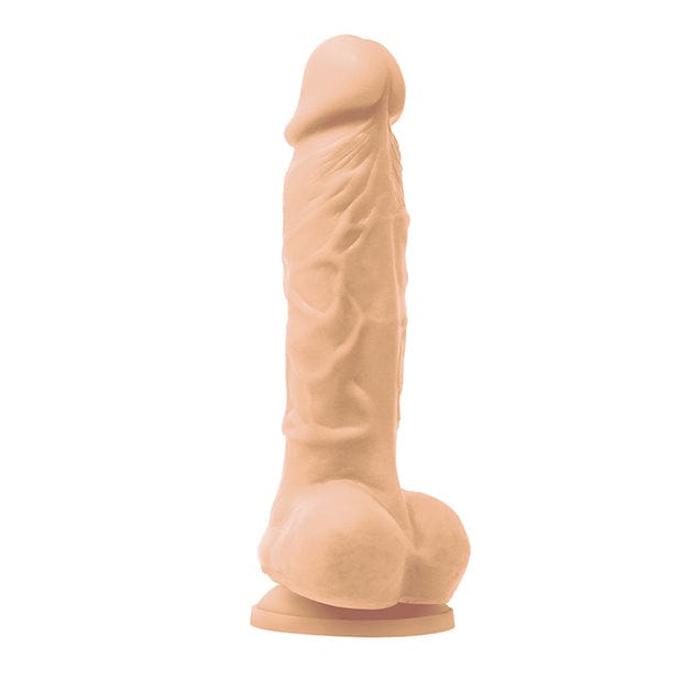 NS Novelties - Colours Pleasures Silicone Vibrating Dildo with Balls Beige 657447104213 Realistic Dildo with suction cup (Vibration) Rechargeable