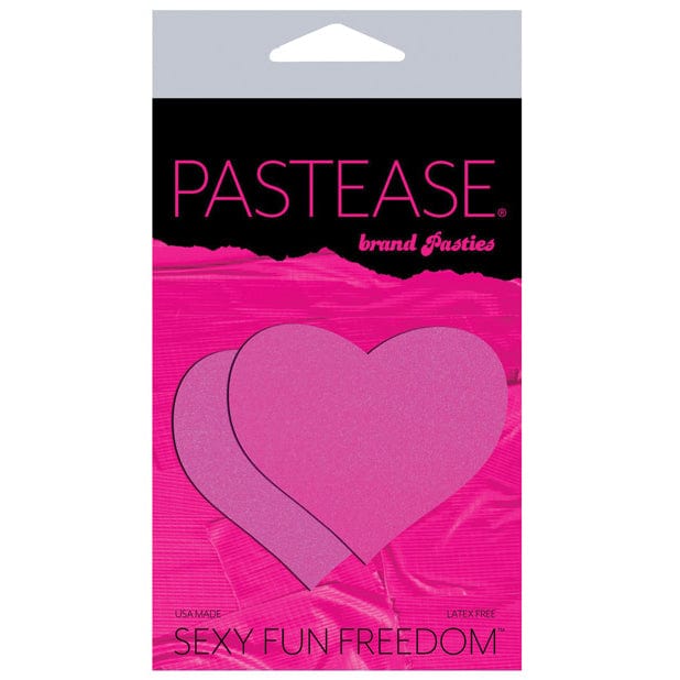 Pastease - Basic Heart Black Light Reactive Pasties Nipple Covers O/S (Neon Pink) Nipple Covers