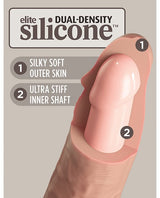 Pipedream - King Cock Elite Dual-Density Silicone Suction Dildo (Beige) - Beige / 17.8 cm