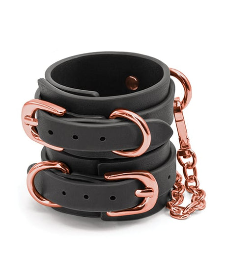 NS Novelties - Bondage Couture Wrist Cuffs (Black) - Black
