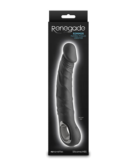NS Novelties - Renegade Rimmer Rechargeable Vibrating Dildo (Black) - Black