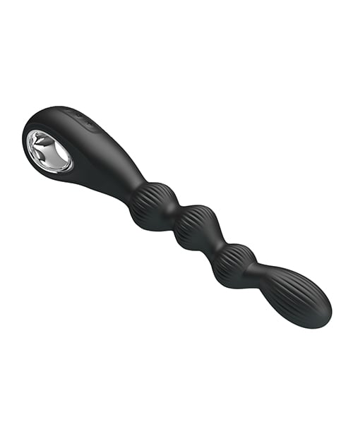 Pretty Love - Federer Rechargeable Beaded Anal Vibrator (Black) - Black