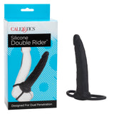 CalExotics - Double Rider Silicone Cock Ring (Black) - Black