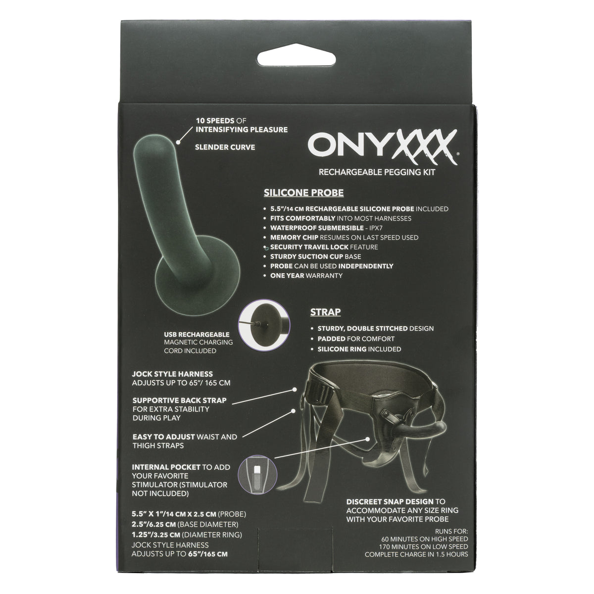 CalExotics - Onyxxx Rechargeable Vibrating Pegging Kit (Black) - Black