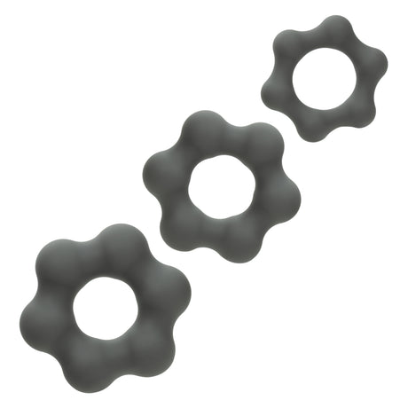 CalExotics - Alpha 3-Ring Endurance Cock Ring Set (Grey) - Grey