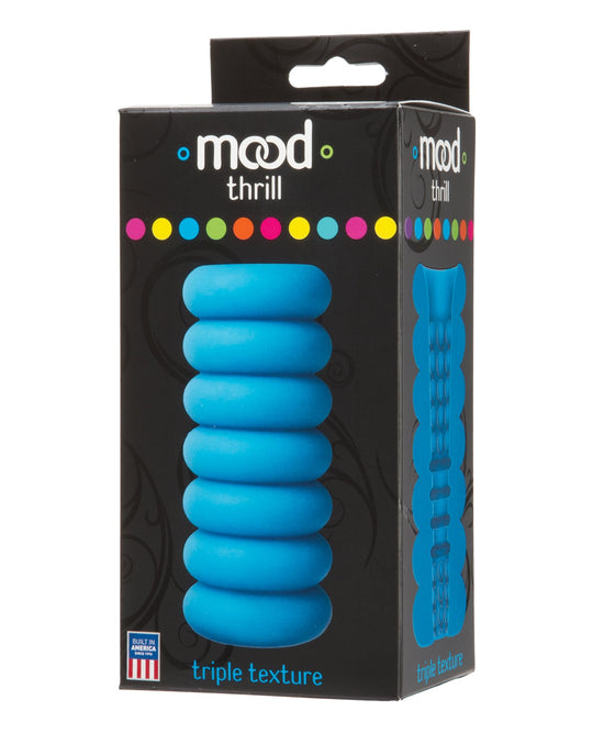 Doc Johnson - Mood Thrill Alat Masturbasi Tekstur Tiga Kali Ganda (Biru)