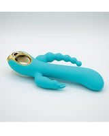 Natalie's Toy Box - Mighty Magic 3-in-1 Rabbit & Anal Beads Vibrator (Blue) - Blue