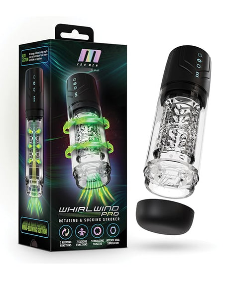 Blush Novelties - M for Men Whirlwind Pro Automatic Masturbator (Black) - Black