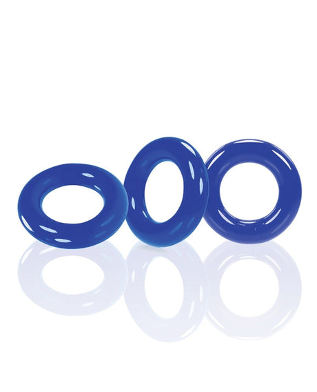 Oxballs - Willy Silicone Cock Ring Set of 3 (Blue) - Blue