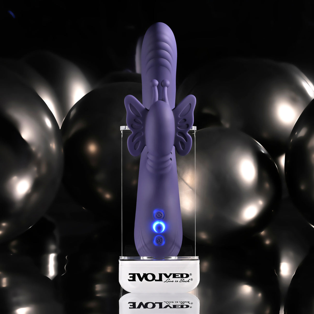 Evolved - Wings of Frenzy Rechargeable Rabbit Vibrator (Purple)
