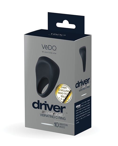 VeDO - Driver Rechargeable Vibrating Cock Ring (Black) - Black