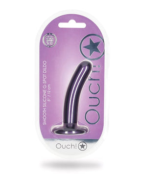 Shots - Ouch 12.7 cm Smooth G-Spot Dildo (Metallic Purple) - Metallic Purple / 12.7 cm