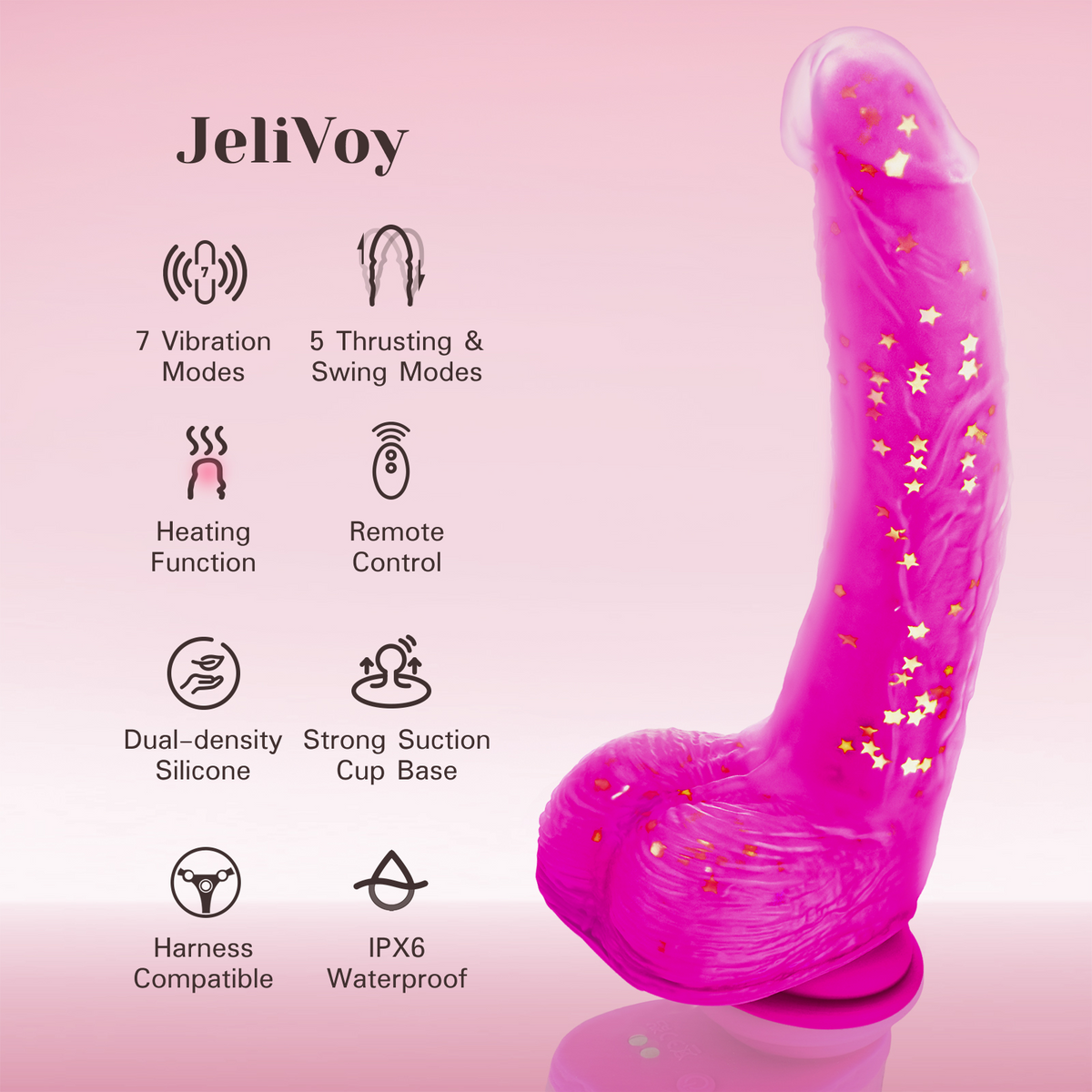Tracy's Dog - JeliVoy Dildo Tolak Jellyskin (Merah Jambu)