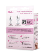 B-Vibe - Jewel Heart Metal Anal Plug Training Set (Silver) BV1025 CherryAffairs