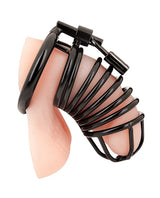 Blue Line - Deluxe Metal Chastity Cage (Black) – product view 3