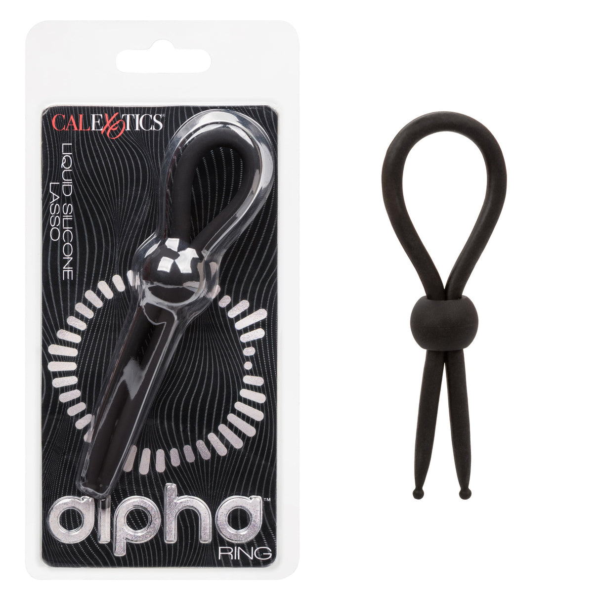 CalExotics - Alpha Liquid Silicone Adjustable Lasso Cock Ring (Black) – product view 11