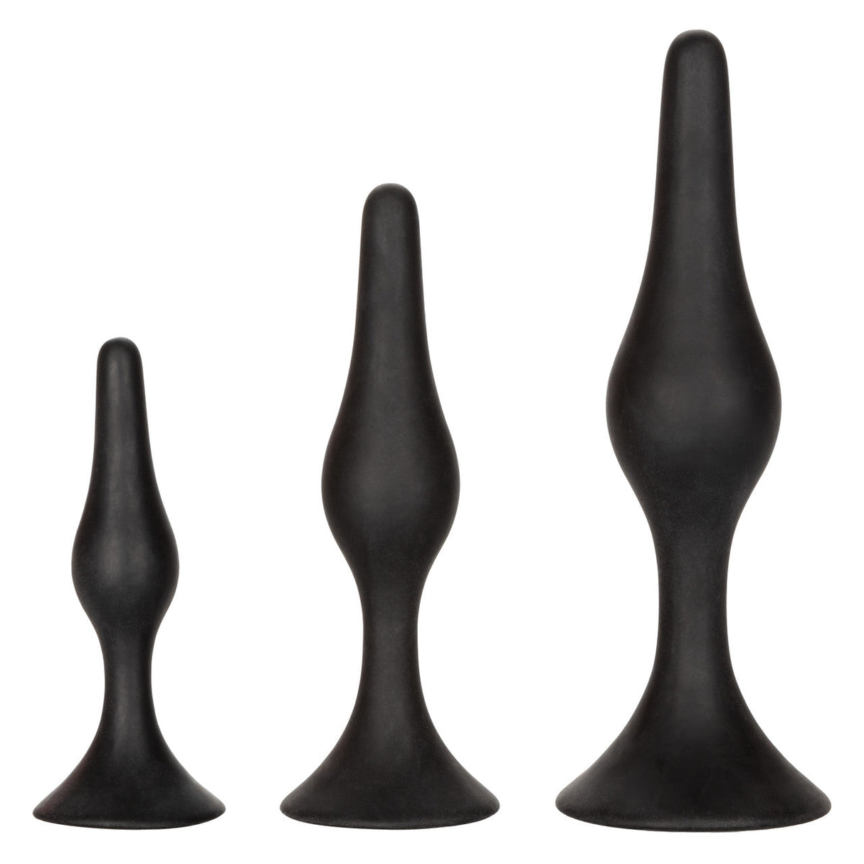 CalExotics - Silicone Graduated Anal Starter Kit with Suction Bases (Black) – product view 3