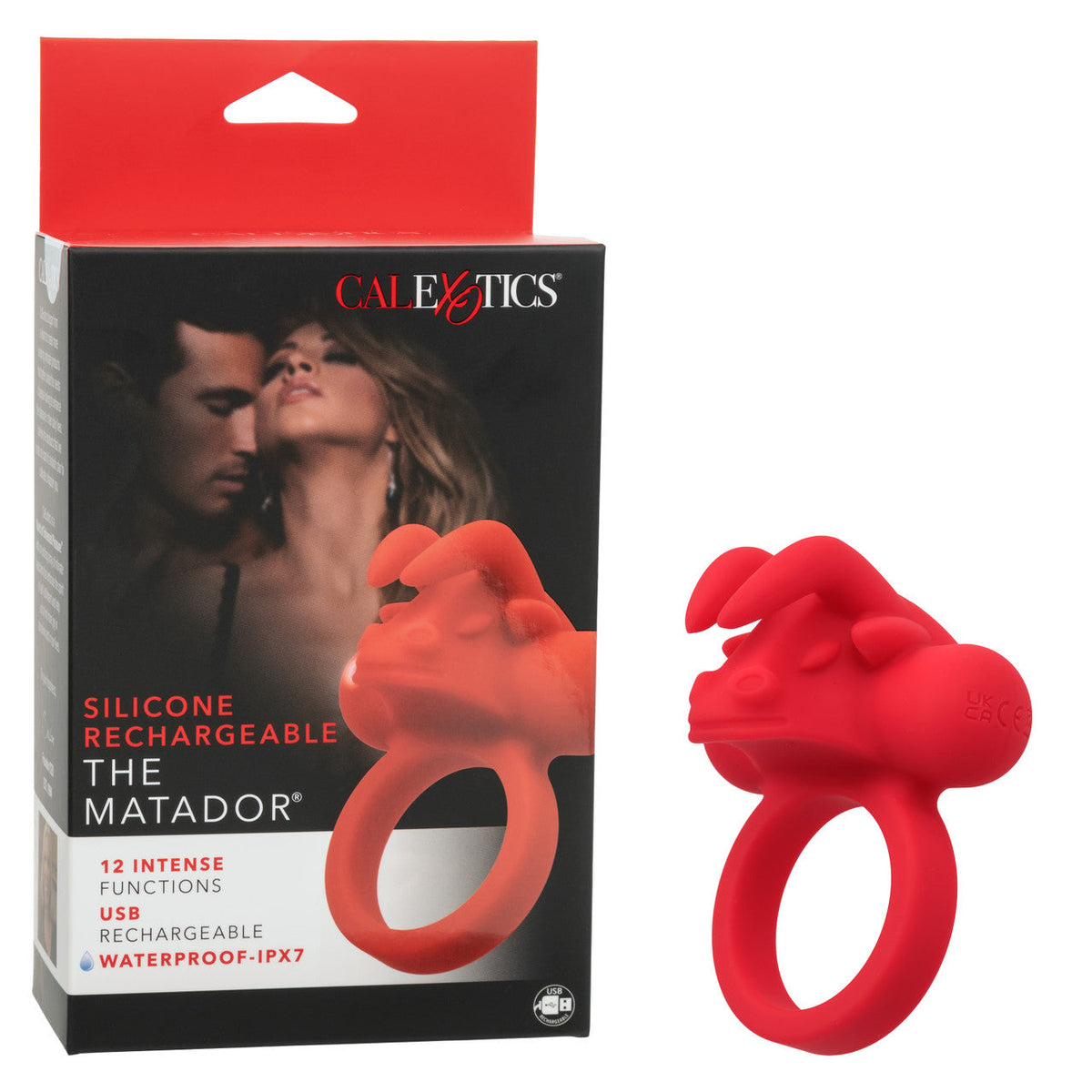 CalExotics - Rechargeable Matador Triple-Stimulation Cock Ring (Red) – product image