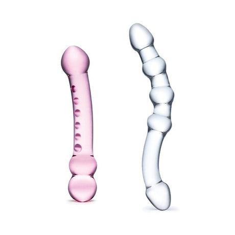 Glas - Double Pleasure Two Piece Glass Dildo Set (Clear) GL1048 CherryAffairs
