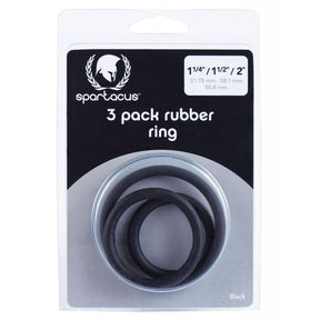 Spartacus - Three-Piece Rubber Cock Ring Set (Black) – product image