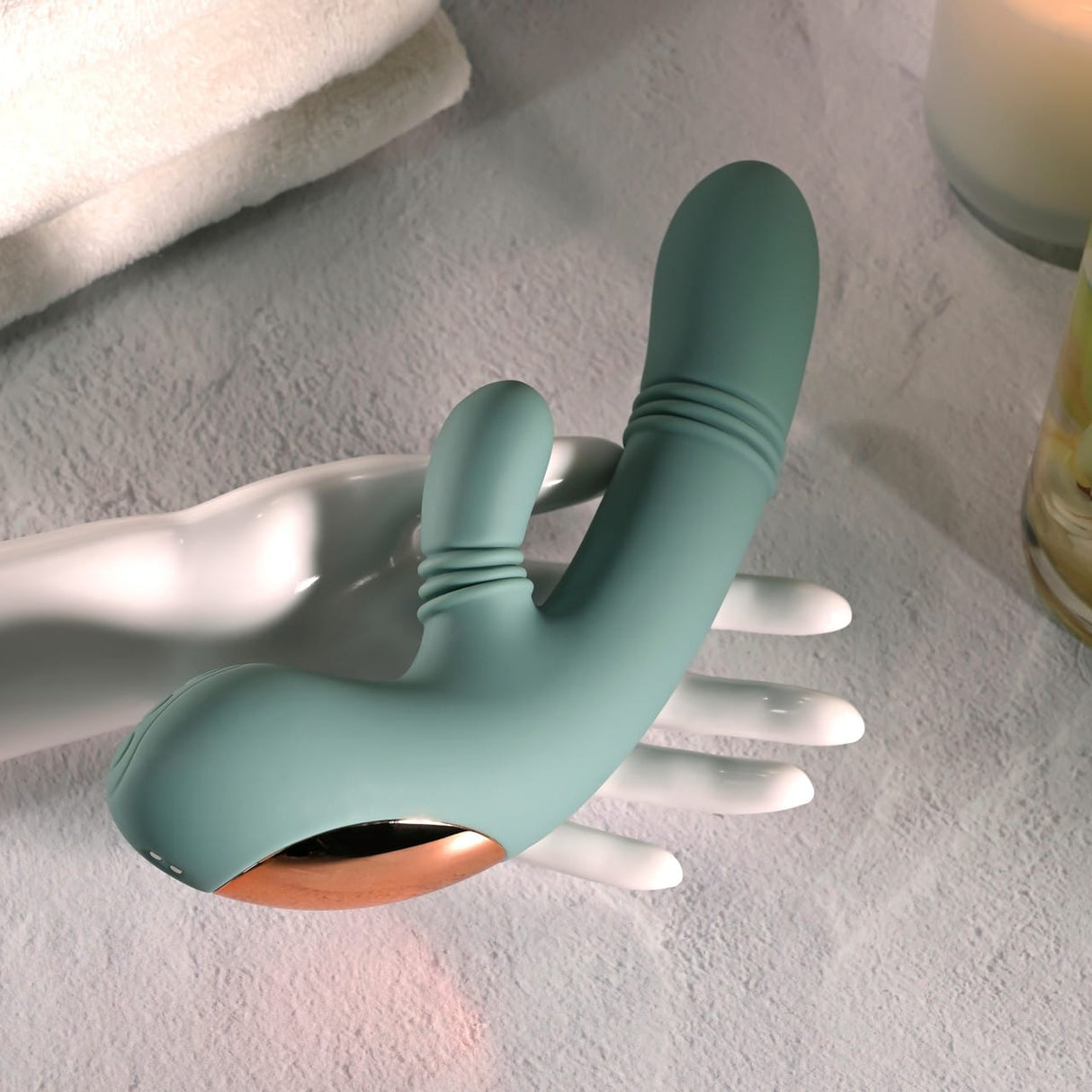 Evolved - Rub Me Tender Rechargeable Rabbit Vibrator (Green) EV1220 CherryAffairs