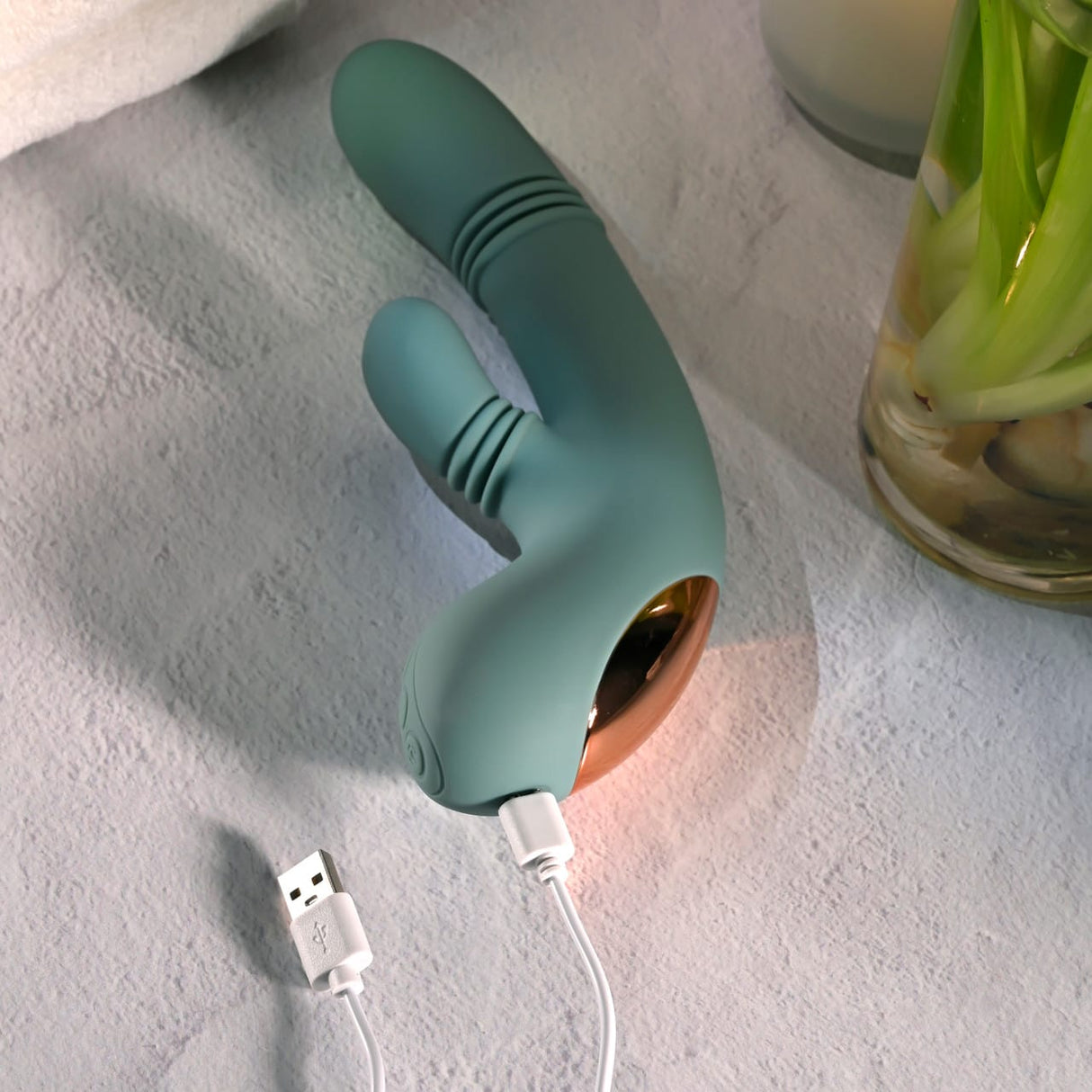 Evolved - Rub Me Tender Rechargeable Rabbit Vibrator (Green) EV1220 CherryAffairs