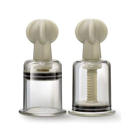 Blush Novelties - Temptasia Clit and Nipple Large Twist Suckers Set of 2 (Clear) BN1090 CherryAffairs