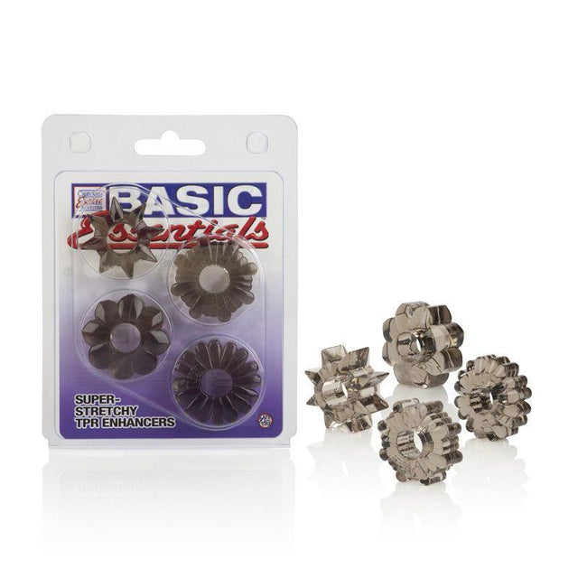 California Exotics - Basic Essentials Super Stretchy TPR Cock Ring (Black) CE1445 CherryAffairs