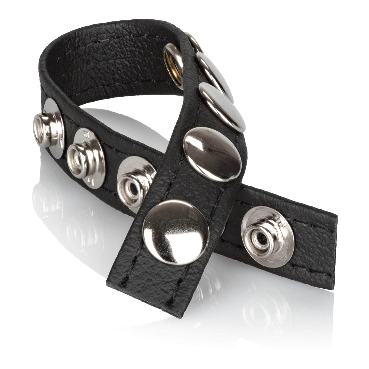 California Exotics - Leather Multi-Snap Cock Ring (Black) CE1646 CherryAffairs