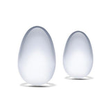 Glas - 2 pc Glass Yoni Eggs Kegel Training Set (Clear) GL1028 CherryAffairs