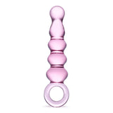 Glas - Quintessence Beaded Glass Anal Slider Dildo 7.5" (Pink)    Glass Anal Plug (Non Vibration)