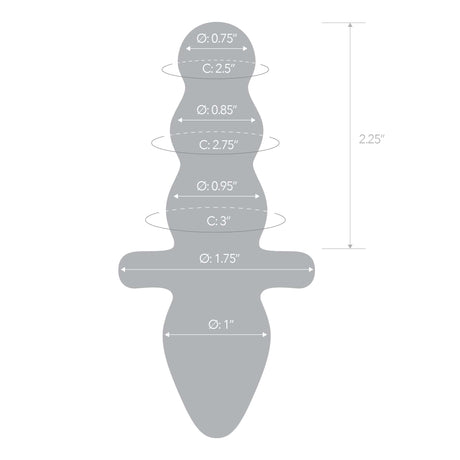Glas - Titus Beaded Glass Butt Plug 4.5" (Clear) - CherryAffairs.sg