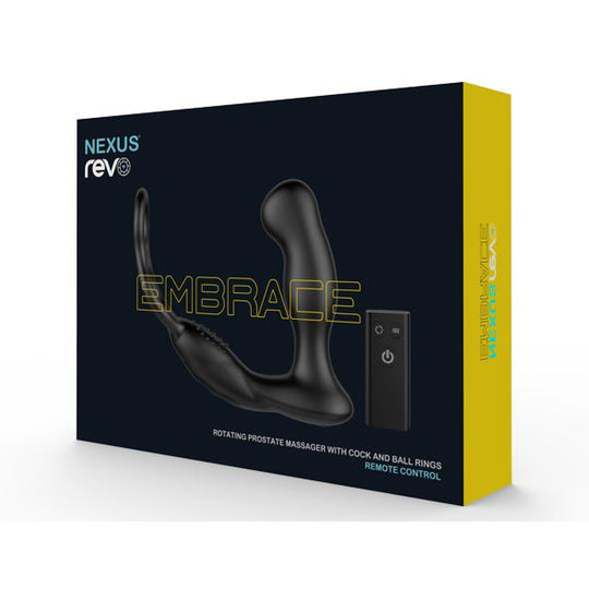 Nexus - Revo Embrace Kawalan Jauh Kalis Air Urut Prostat Berputar (Hitam)